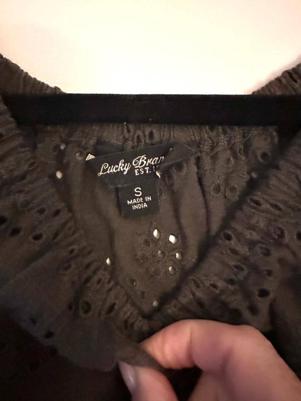 Lucky Brand Eyelet Top in steel blue - Picture 4 of 5